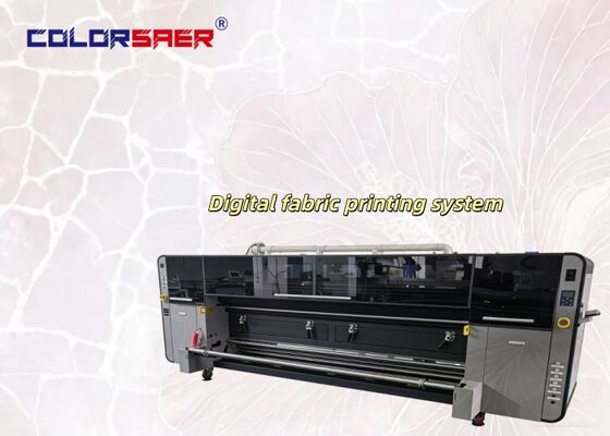 SAER COLOR 綿・ポリエステル生地ロール・トゥ・ロール捺染プリンター用インクジェット印刷システム 4個の工業用プリントヘッド搭載
