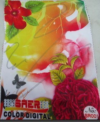 カーテンの作成のための白いポリエステル サテンのデジタル印刷の生地