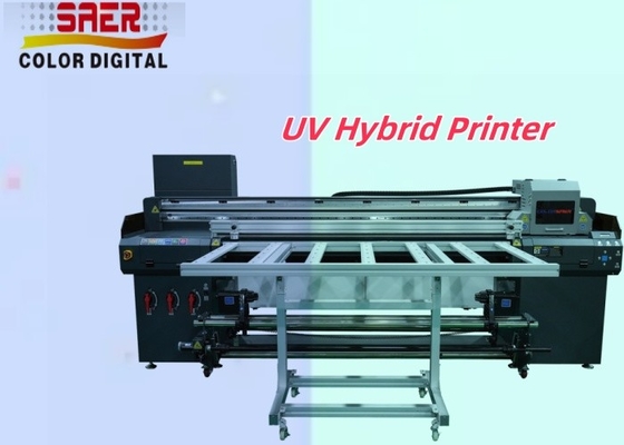 UV ハイブリッド ロール ロール と フラットベッド UV プリンター 工場 直接 大型 UV ハイブリッド プリンター