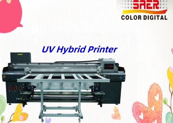 UV ハイブリッド ロール ロール と フラットベッド UV プリンター 工場 直接 大型 UV ハイブリッド プリンター