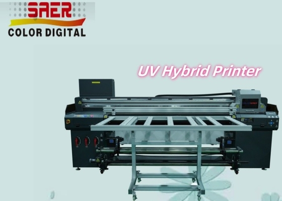 アクリルインク CMYK 1.8m ロール・トゥ・ロール・アンド・フラットベッドUVハイブリッドプリンター