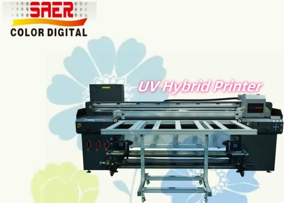 高解像度UVハイブリッドプリンター フラットベッドとロール ロール UV印刷機
