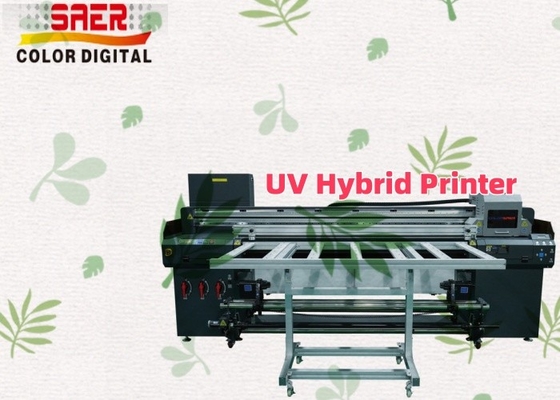 高品質の1.8mハイブリッドUVプリンター 広告用フラットベッドとロール・トゥ・ロールUV印刷機