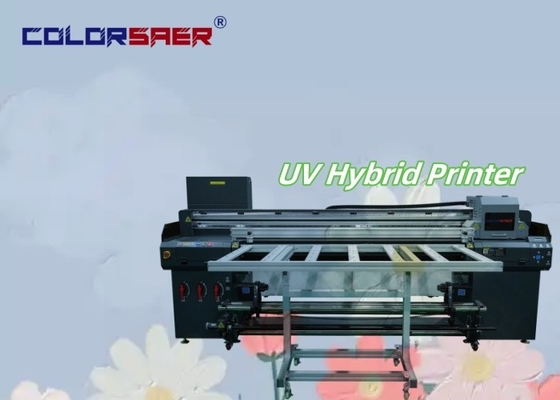 1.8m 大型フラットベッドとロール・トゥ・ロール 異なる材料のためのUVハイブリッドプリンター