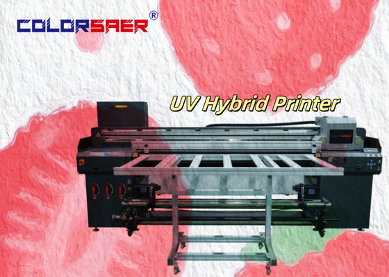 ホットセール 1.8m UVハイブリッドプリンター CMYKW 漆器 芸術印刷 UV フラットベッドとロール ロールプリンター