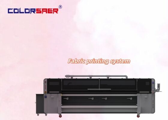 SAER COLOR 綿・ポリエステル生地ロール・トゥ・ロール捺染プリンター用インクジェット印刷システム 4個の工業用プリントヘッド搭載